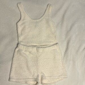 better together fuzzy tank top and shorts lounge set